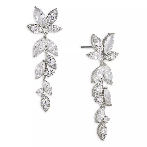 Nadri Jewelry - Nadri Wren Cubic Zirconia Cluster Linear Drop Earrings, Chic & Classy, New w/Tag